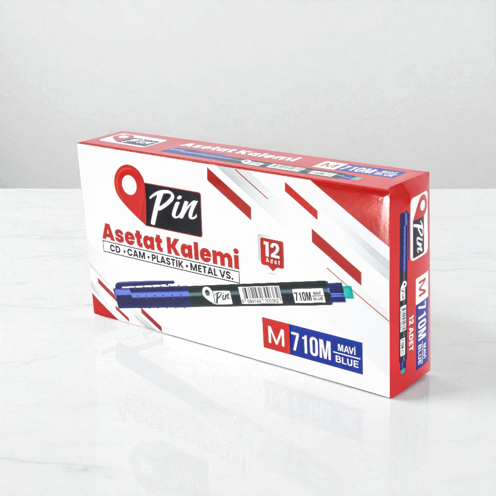 PİN ASETAT KALEMİ SİLGİLİ M UÇ 710 MAVİ