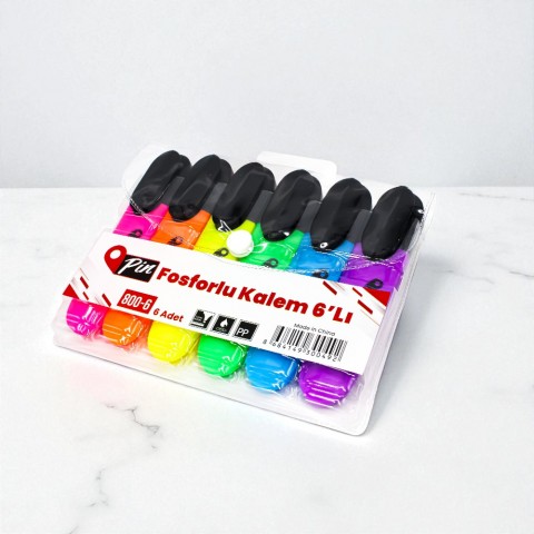 PİN FOSFORLU KALEM 800 6 RENK