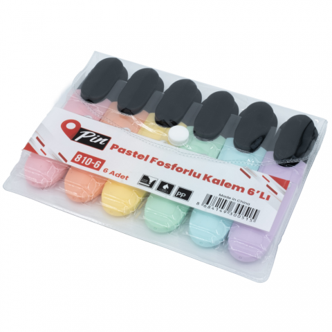 PİN FOSFORLU KALEM 810 6 RENK PASTEL