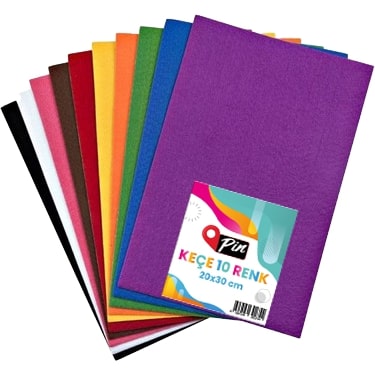 Pin Keçe 20x30 Karışık 10 Renk