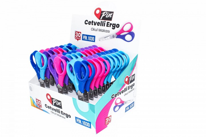 PİN OKUL MAKASI CETVELLİ ERGO